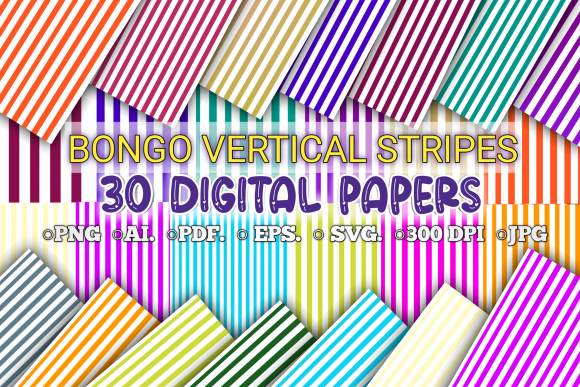Bango Vertical Stripes Digital Papers
