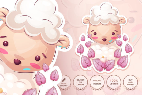 Cartoon Character Animal Cute Lamb: A Versatile and Adorable Design for Every Project