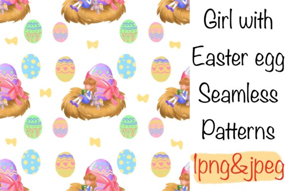 Cute Girl with Easter Egg Seamless: A Versatile Design for Modern Creativity
