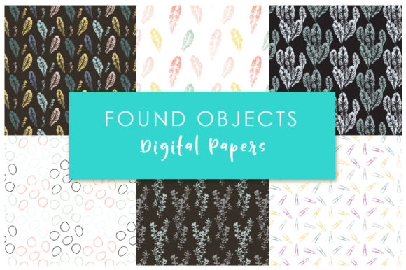Found Object Digital Papers: Creative Patterns for Modern Designers