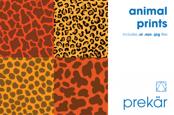 Orange Animal Prints Four Pack: A Versatile Design Resource for Creative Professionals