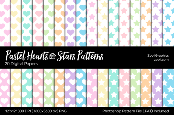 Pastel Hearts and Stars Digital Papers: A Versatile Choice for Creative Projects