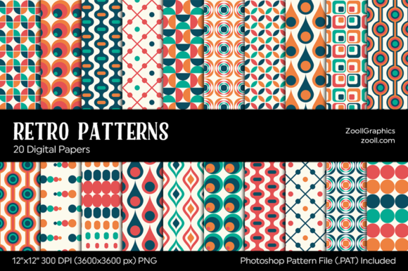 Retro 60s 70s Digital Papers