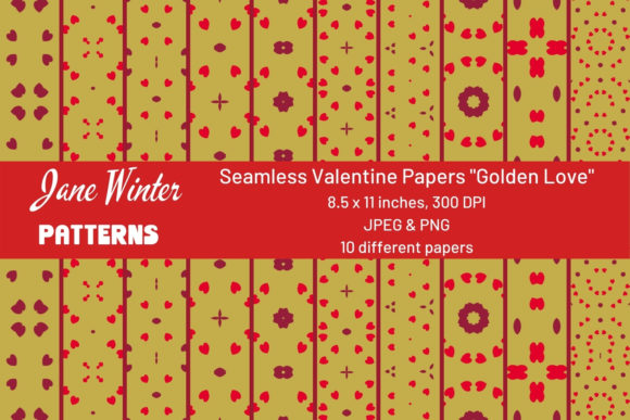 Seamless Valentine Papers Golden Love