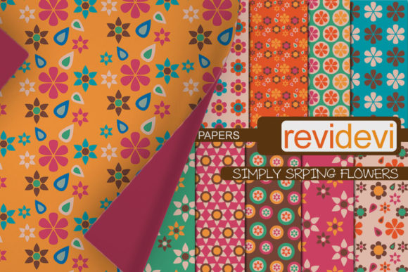Spring Flowers Background: A Creative Resource for Digital Scrapbooking