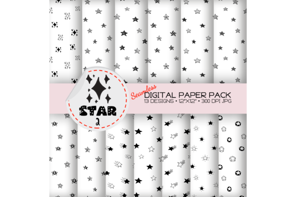 Star Seamless Pattern 2 - Digital Paper